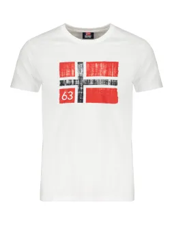 NORWAY 1963 Kurzarm T-Shirt Rundhals, Weiß, Logo-Design
