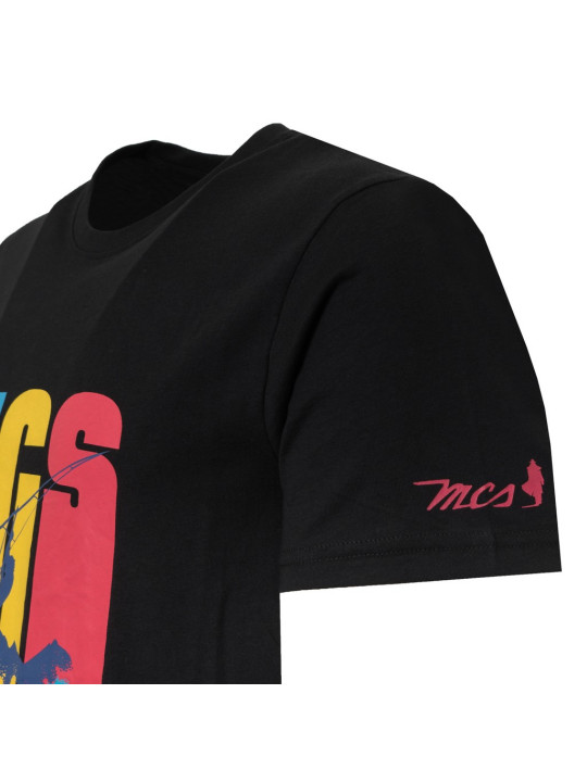 Schwarzes T-Shirt mit Farblogo
