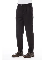 Schwarze Alpha Studio Herrenhose schlank