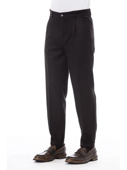 Schwarze Alpha Studio Herrenhose schlank