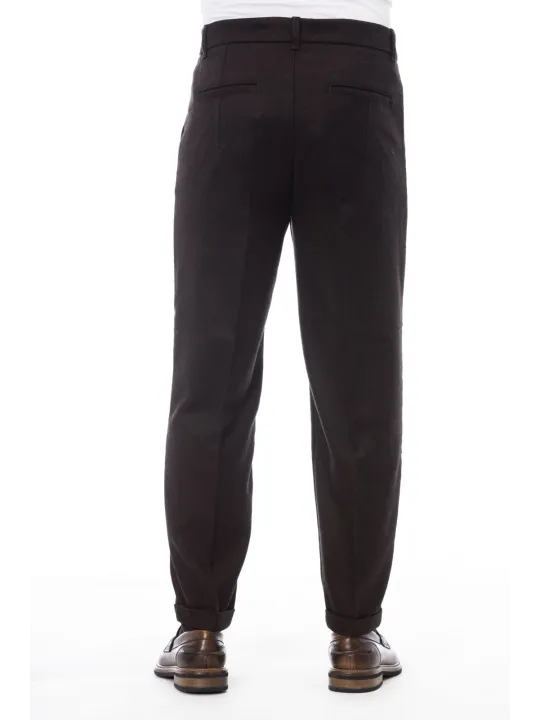 Dunkle braune Herren Stoffhose