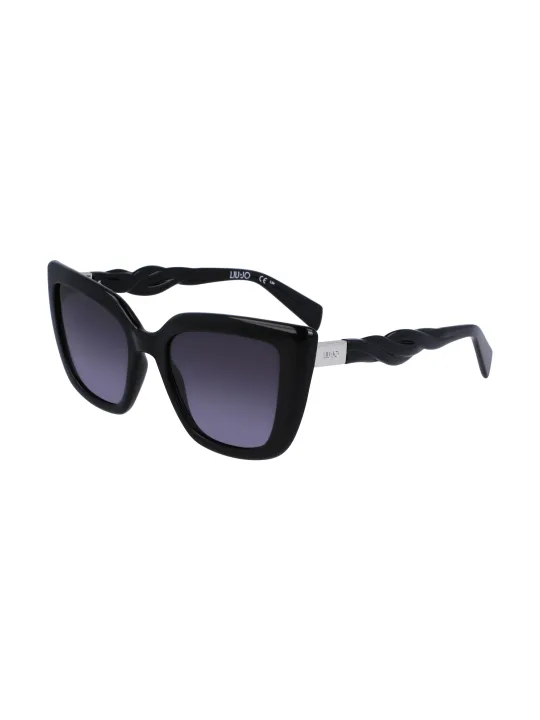 "Liu Jo Sonnenbrillen im Sale | Quadratische Sonnenbrille Blau mit Kontrastdetails und Spritzkunststoffrahmen online kaufen"|Planet-Deluxe