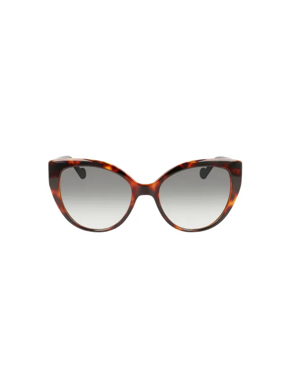 "Liu Jo Sonnenbrillen im Sale | Grüne Runde Sonnenbrille mit Kontrastdetails und Spritzkunststoffrahmen online kaufen"|Planet-Deluxe