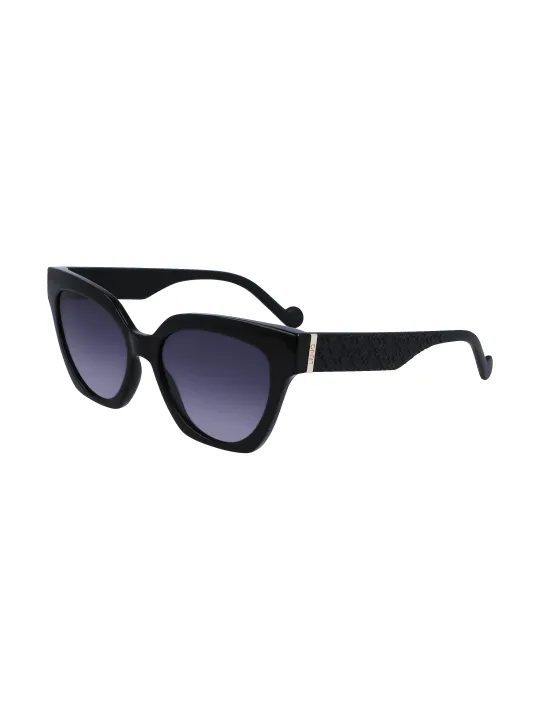 "Liu Jo Sonnenbrillen im Sale | Runde Sonnenbrille Schwarz Kunststoff 55mm online kaufen"|Planet-Deluxe