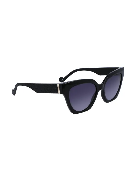 "Liu Jo Sonnenbrillen im Sale | Runde Sonnenbrille Schwarz Kunststoff 55mm online kaufen"|Planet-Deluxe
