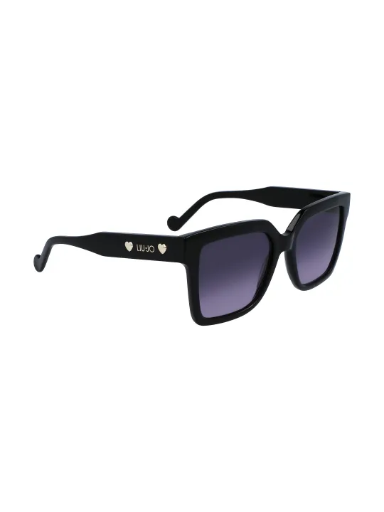 "Liu Jo Sonnenbrillen im Sale | Quadratische Sonnenbrille Schwarz Acetat Kontrast 53mm online kaufen"|Planet-Deluxe
