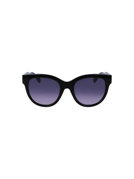 "Liu Jo Sonnenbrillen im Sale | Runde Acetatrahmen Sonnenbrille mit Kontrastdetails und schwarzem Glas online kaufen"|Planet-Deluxe
