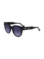 "Liu Jo Sonnenbrillen im Sale | Runde Acetatrahmen Sonnenbrille mit Kontrastdetails und schwarzem Glas online kaufen"|Planet-Deluxe
