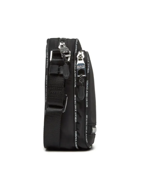 Schwarze Versace Nylon Umhängetasche
