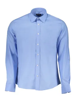 "Bio-Baumwolle Hemd: Stickerei & Italienischer Kragen"