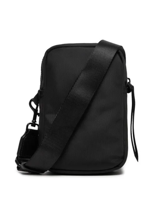 Schwarze Nylon Umhängetasche mit Reißverschluss