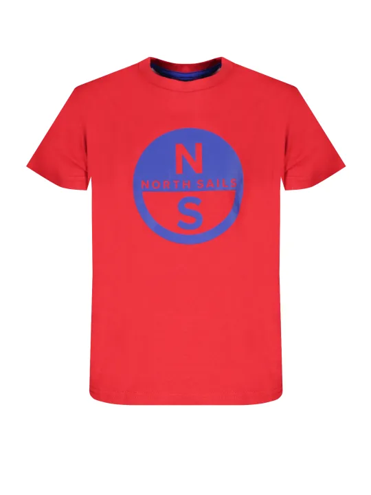"North Sails T-Shirts im Sale | North Sails Kurzärmeliges Rundhalsausschnitt T-Shirt mit Logo Aufdruck für Jungen aus Bio-Baumwolle online kaufen"|Planet-Deluxe
