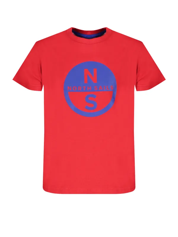"North Sails T-Shirts im Sale | North Sails Kurzärmeliges Rundhalsausschnitt T-Shirt mit Logo Aufdruck für Jungen aus Bio-Baumwolle online kaufen"|Planet-Deluxe