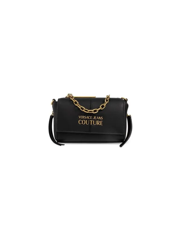 Schwarze Versace Jeans Schultertasche Gold Schwarze Versace Jeans Schultertasche Gold