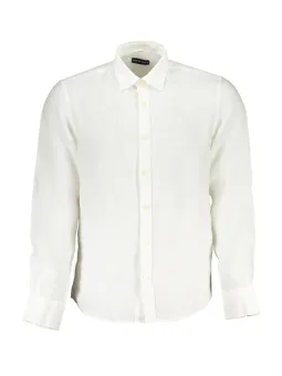 Langarmhemd mit italienischem Kragen & Logo-Stickerei