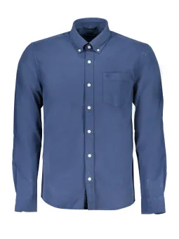 "Regular Fit Bio-Hemd mit Knopfleiste & Logo – Nachhaltig"