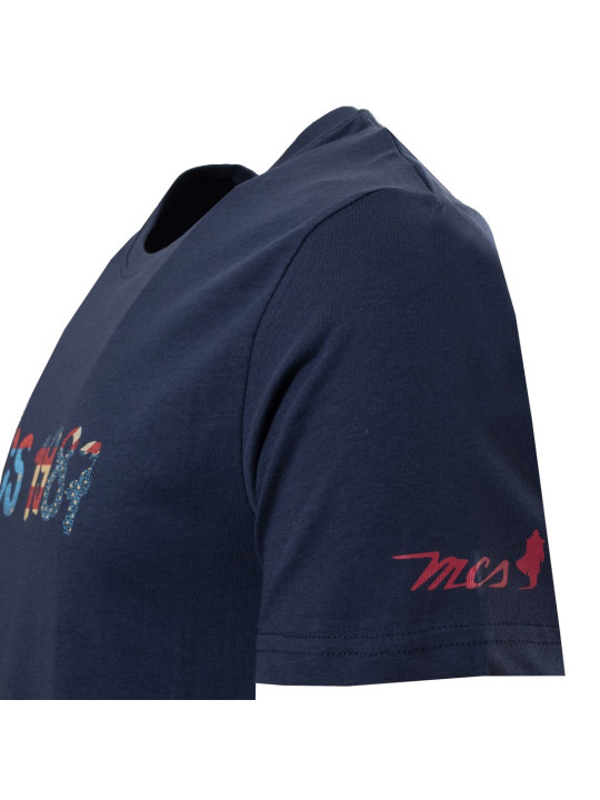 Navy T-Shirt mit Wolf-Logo