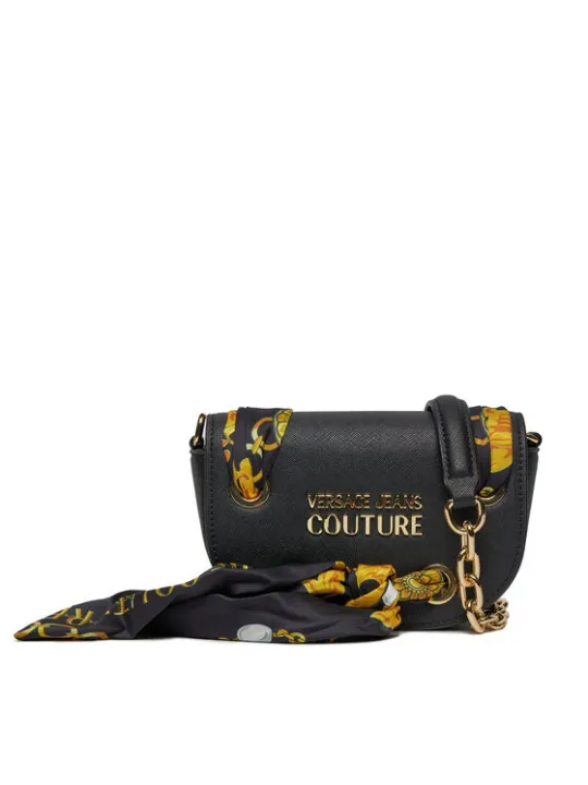Schwarze Versace Ledertasche mit Logo