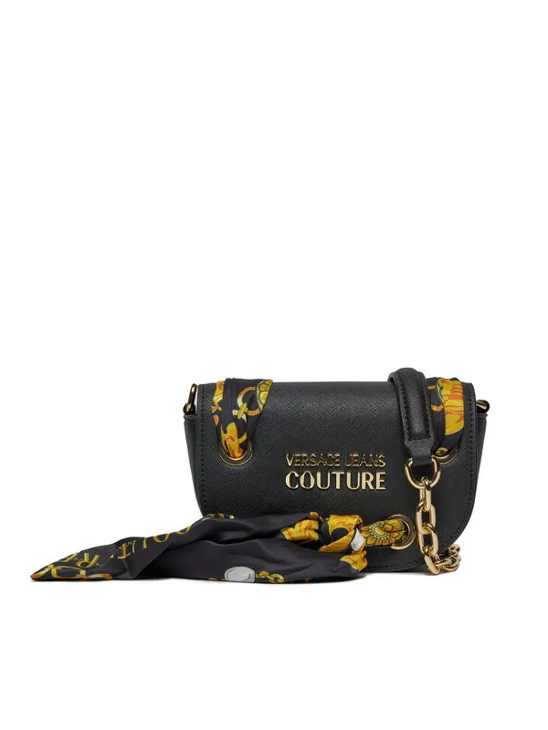 Schwarze Versace Ledertasche mit Logo Schwarze Versace Ledertasche mit Logo