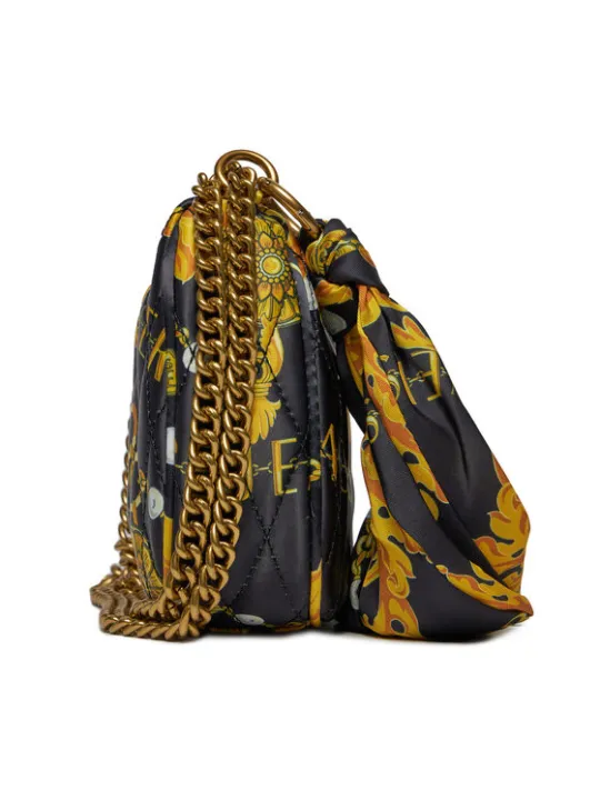 Schwarze Versace Tasche mit Blumen