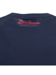 Graues T-Shirt mit pinkem Logo