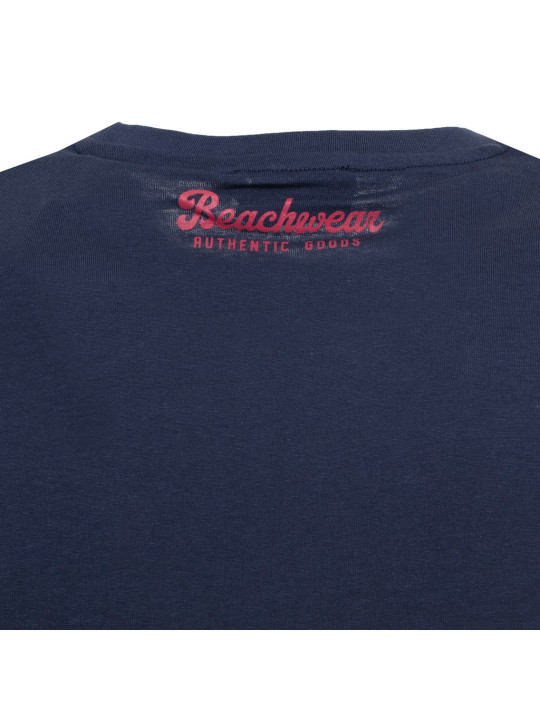 Graues T-Shirt mit pinkem Logo