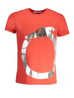 Trussardi Rotes Logo T-Shirt, Rundhals, Kurzarm, Stilvoll