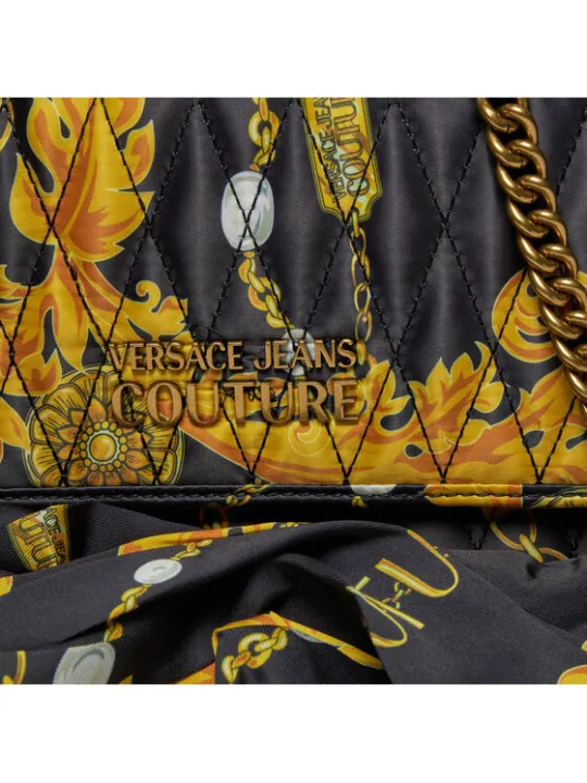 Schwarze gesteppte Versace Jeans Umhängetasche