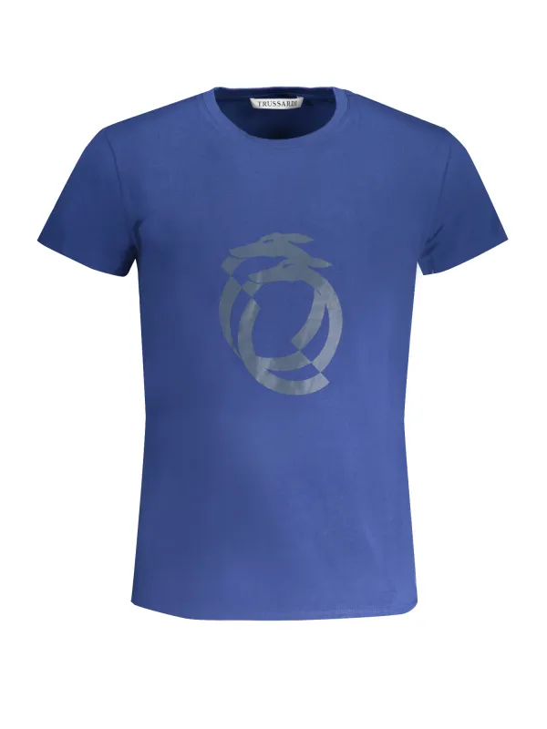 "Trussardi T-Shirts im Sale | Kurzarmliges TShirt Rundhals Logo Trussardi Blau online kaufen"|Planet-Deluxe