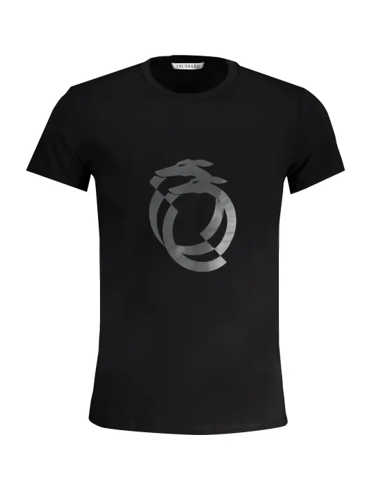"Trussardi T-Shirts im Sale | Kurzarm TShirt Rundhals Logo Trussardi Schwarz online kaufen"|Planet-Deluxe