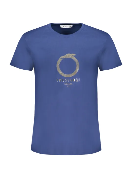 "Trussardi T-Shirts im Sale | Kurzarm TShirt Rundhals Logo Trussardi TRU2MTS03 BL14DKBL online kaufen"|Planet-Deluxe