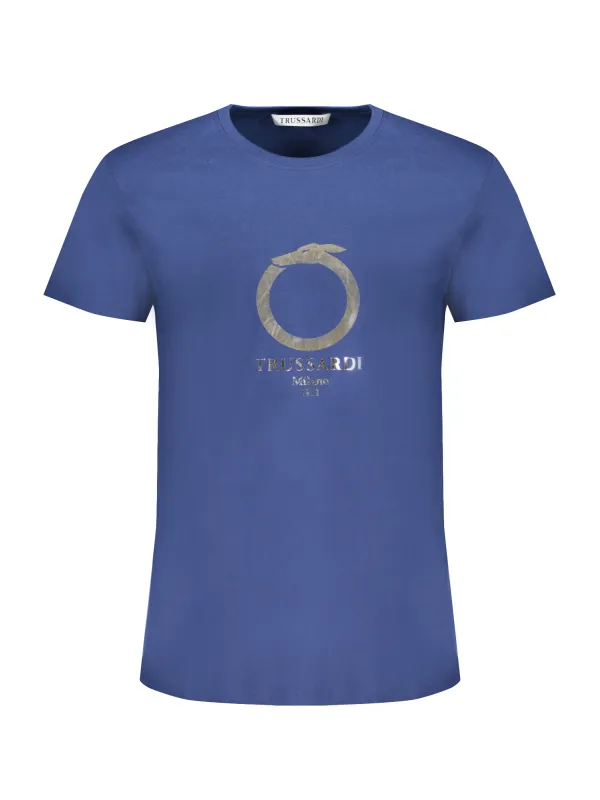 "Trussardi T-Shirts im Sale | Kurzarm TShirt Rundhals Logo Trussardi TRU2MTS03 BL14DKBL online kaufen"|Planet-Deluxe
