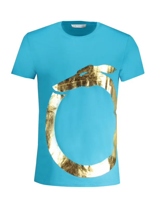 "Trussardi T-Shirts im Sale | Kurzarm TShirt Rundhals Logo Trussardi TRU2MTS01 AZ12TEAL online kaufen"|Planet-Deluxe