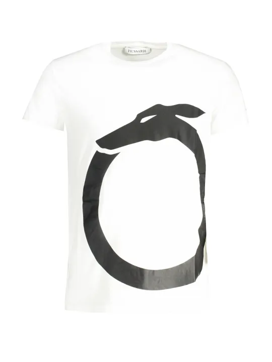 "Trussardi T-Shirts im Sale | Kurzarmliges Trussardi Shirt mit Rundhalsausschnitt und Logodruck online kaufen"|Planet-Deluxe