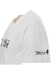 Weißes MCS Golfshirt mit Logo