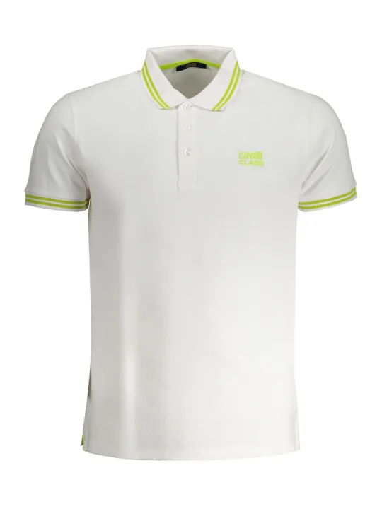 "Cavalli Class Startseite im Sale | Weißes, kurzärmliges Herren-Poloshirt der Cavalli-Klasse online kaufen"|Planet-Deluxe