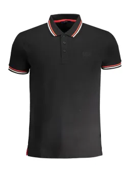 "Cavalli Class Kurzarm-Poloshirt: Kontrast & Stickerei"