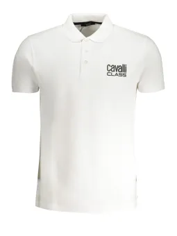 "Cavalli Class Kurzarm Poloshirt mit Logo & Knöpfen"