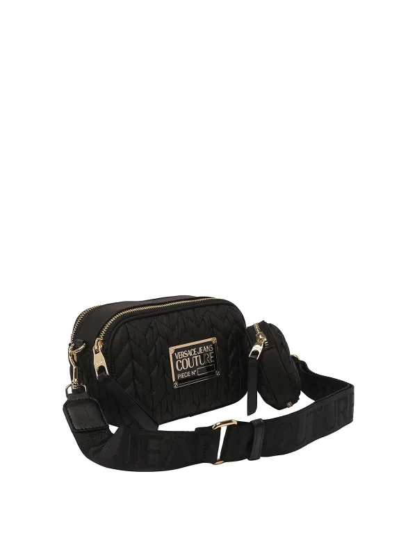 Schwarze gesteppte Versace Jeans Umhängetasche Schwarze gesteppte Versace Jeans Umhängetasche