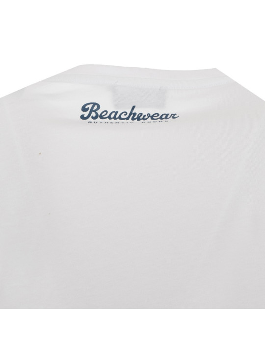 Weißes Strandtuch mit Beachwear-Logo
