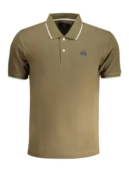 Kontrast Polo Regular Fit 2 Knöpfe Stickerei Logo