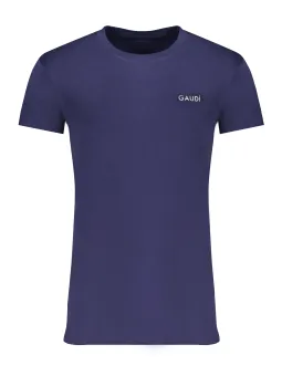 "Gaudi T-Shirt Navy: Kurzarm, Rundhals, Ton-in-Ton-Design"