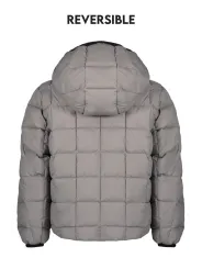 "K-WAY Jacken im Sale | K-Way Jungen Langärmelige Wendbare Jacke K21383WPJACK mit Kapuze und Taschen in Schwarz/Grau online kaufen"|Planet-Deluxe