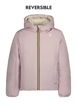 "Wendbare Mädchen-Daunenjacke Rosa/Creme - K-Way"