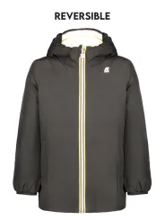 "K-WAY Jacken im Sale | K-WAY K8128DWPSOPHIE Neal Lange Wendbare Jacke Schwarz/Creme mit Kapuze und Taschen für Mädchen online kaufen"|Planet-Deluxe