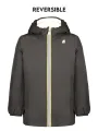 "K-WAY Jacken im Sale | K-WAY K8128DWPSOPHIE Neal Lange Wendbare Jacke Schwarz/Creme mit Kapuze und Taschen für Mädchen online kaufen"|Planet-Deluxe
