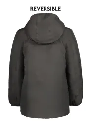 "K-WAY Jacken im Sale | K-WAY K8128DWPSOPHIE Neal Lange Wendbare Jacke Schwarz/Creme mit Kapuze und Taschen für Mädchen online kaufen"|Planet-Deluxe