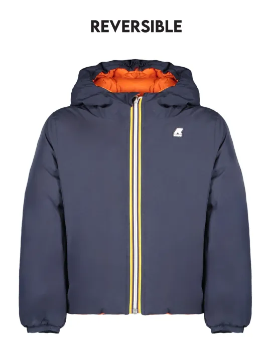 "K-WAY Jacken im Sale | "K-WAY Langärmelige Wendbare Jacke K21383WPJACK_BLAMJ mit Kapuze und Taschen, Blau/Rot, Kontrastdetails, Reißverschluss, Appli online kaufen"|Planet-Deluxe