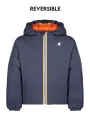 "K-WAY Jacken im Sale | "K-WAY Langärmelige Wendbare Jacke K21383WPJACK_BLAMJ mit Kapuze und Taschen, Blau/Rot, Kontrastdetails, Reißverschluss, Appli online kaufen"|Planet-Deluxe
