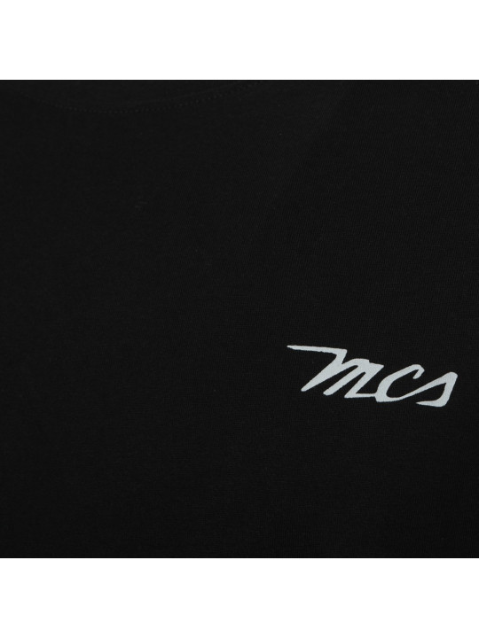 Schwarzes T-Shirt mit weißem Logo